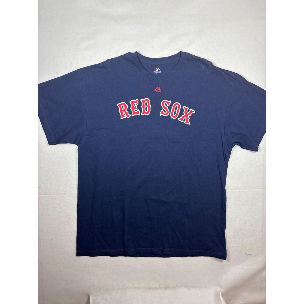 Boston Red Sox Majestic MLB T-Shirt Navy Blue Cotton Mens Size XL